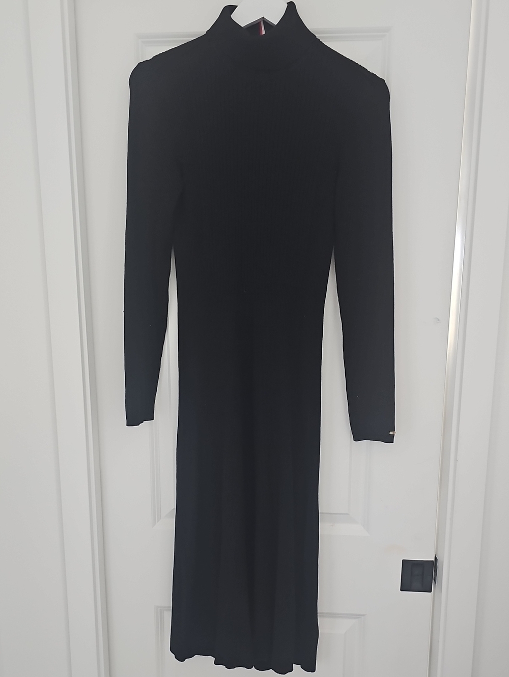 NWOT Tommy Hilfiger Black Long Sleeve Turtleneck Knit Dress sz LG
